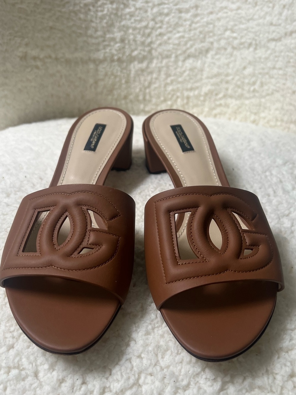 Dolce & Gabbana Brown Leather Slide Sandals - Picture 10 of 15